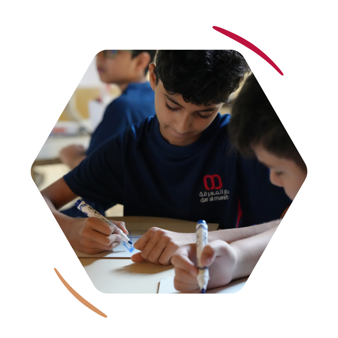 Student in Arabic language class